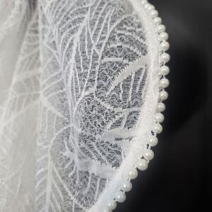 Dazy White Lace Bolero Jacket with Faux Pearl Trim NWT